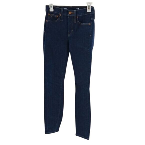 J. Crew Jeans Dark Blue Denim Toothpick Stretch Skinny Womens Size 25 - Picture 1 of 7